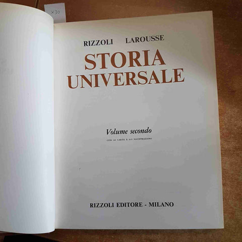 STORIA UNIVERSALE 2 i tempi moderni dal XVII SECOLO al 1965 RIZZOLI LAROUSSE