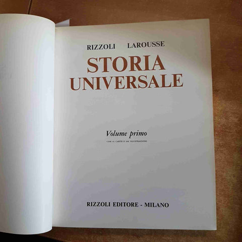 STORIA UNIVERSALE 1 antichita' medioevo tempi moderni RIZZOLI LAROUSSE