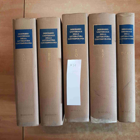 DIZIONARIO UNIVERSALE DELLA LETTERATURA CONTEMPORANEA 5 volumi MONDADORI 1959