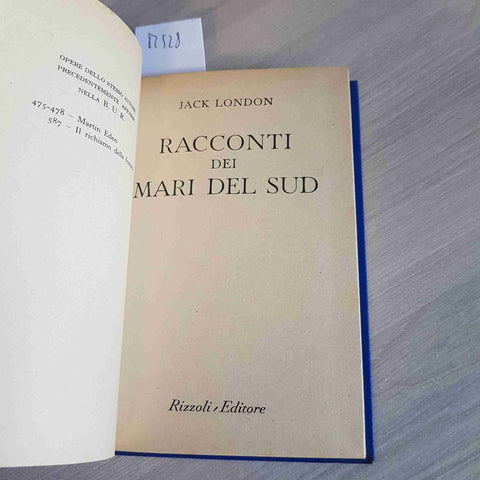 RACCONTI DEI MARI DEL SUD - JACK LONDON - RIZZOLI