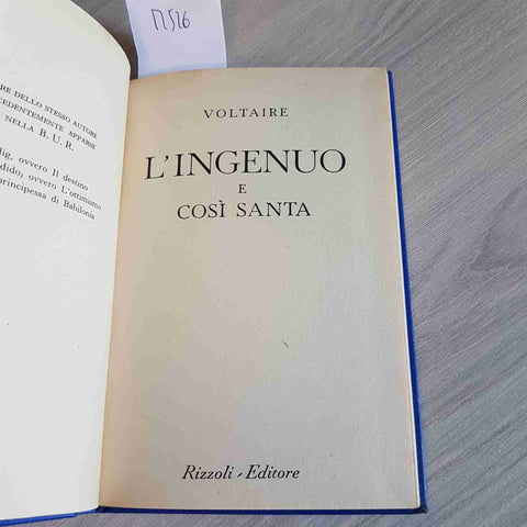 L'INGENUO E COSI' SANTA - VOLTAIRE - RIZZOLI