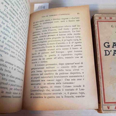 VITA DI GABRIELE D'ANNUNZIO CON ILLUSTRAZIONI VOL. 1, 2 - VALLECCHI - 1943