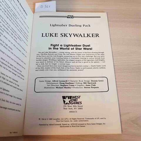 LIGHTSABER DUELING PACK - LUKE - SKYWALKER - 1988 star wars guerre stellari