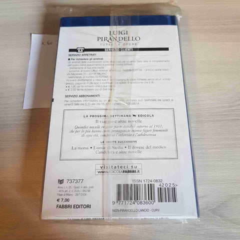 LAZZARO, COME TU MI VUOI - PIRANDELLO TUTTE LE OPERE - FABBRI