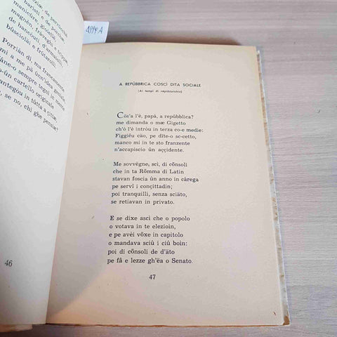 ARVI E GIOXIE - ALFREDO GISMONDI - SEI E PAGANO - 1953 poesia dialettale