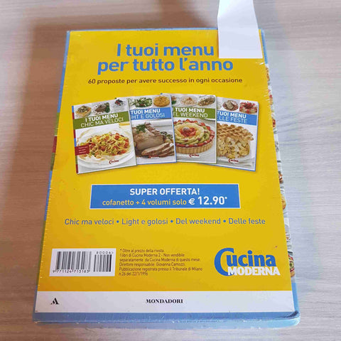 RICETTE DA INVITO DI CUCINA MODERNA cofanetto con 4 volumi sigillati MONDADORI