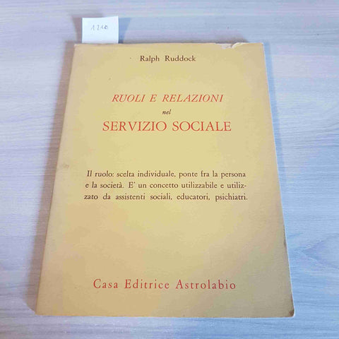 RUOLI E RELAZIONI NEL SERVIZIO SOCIALE educatori psichiatri RUDDOCK - ASTROLABIO