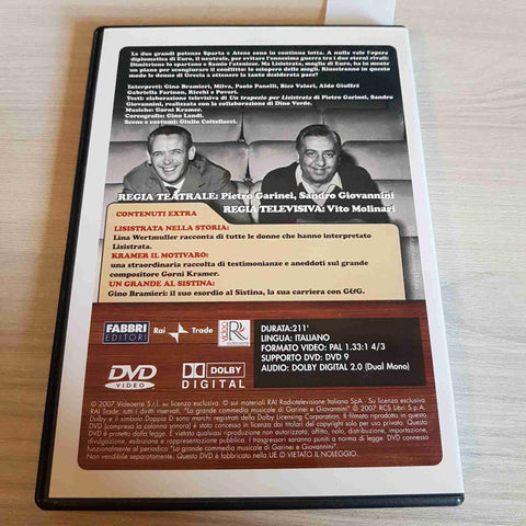 dvd MAI DI SABATO SIGNORA LISISTRATA - GINO BRAMIERI MILVA PANELLI - RAI FABBRI