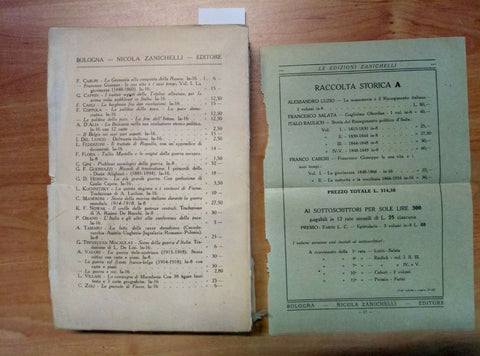 LA QUESTIONE ADRIATICA VISTA D'OLTRE ATLANTICO 1917-19 BERNARDY ZANICHELLI/ 143