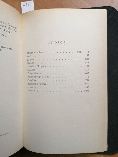 WILLIAM SHAKESPEARE Teatro vol. 3 - include 12 opere!!! 1961 - SANSONI (618