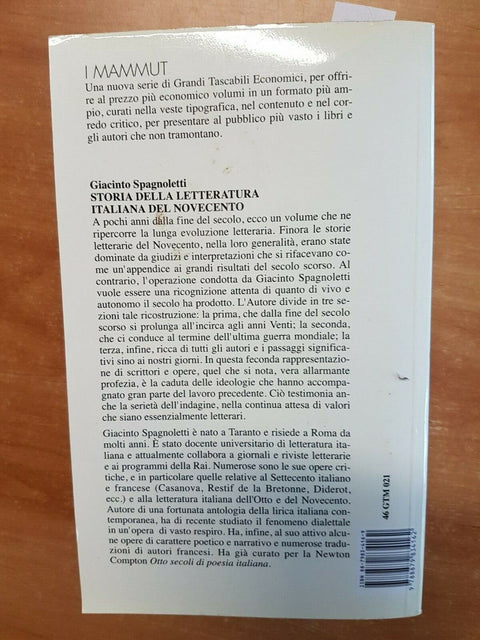 SPAGNOLETTI - STORIA DELLA LETTERATURA ITALIANA DEL NOVECENTO 1994 NEWTON(2