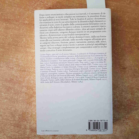CESARE SEGRE avviamento all'analisi del testo letterario 1987 EINAUDI
