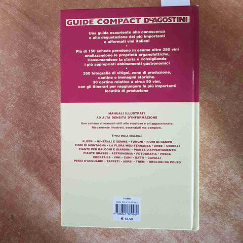 GUIDE COMPACT DE AGOSTINI VINI conoscere vitigni cantine etichette 2003 SOMMA