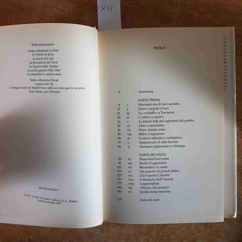 L'ARCHIVIO SEGRETO DI MUSSOLINI Arrigo Petacco 1997 LE SCIE MONDADORI 1°ediz.