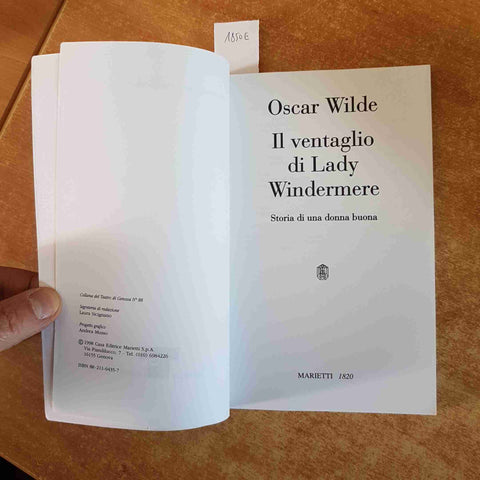 OSCAR WILDE Il ventaglio di Lady Windermere 1998 MARIETTI 1820 storia di una