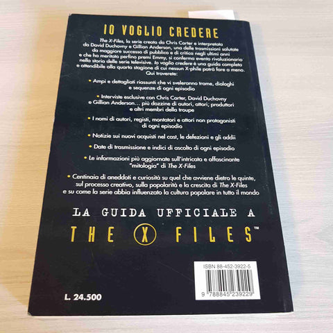 THE X FILES IO VOGLIO CREDERE - LA GUIDA UFFICIALE - CHRIS CARTER - BOMPIANI