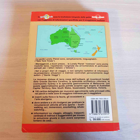 AUSTRALIA ORIENTALE - GUIDE EDT- LONELY PLANET - 1999