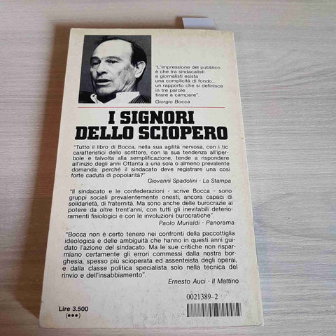 I SIGNORI DELLO SCIOPERO - GIORGIO BOCCA - MONDADORI - 1982