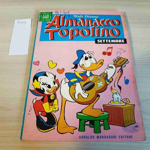 SETTEMBRE 1974 ALMANACCO TOPOLINO - WALT DISNEY - MONDADORI paperino paperone