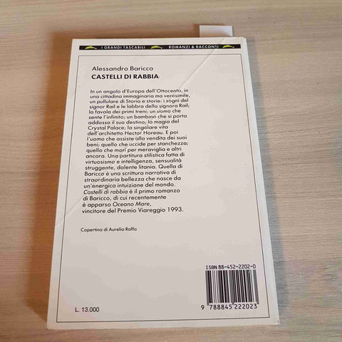 CASTELLI DI RABBIA-  ALESSANDRO BARICCO - BOMPIANI - 1996