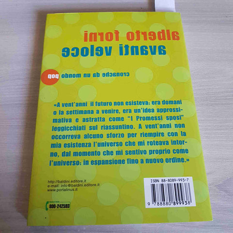 AVANTI VELOCE cronache da un mondo pop AUTOGRAFATO 1°edizione ALBERTO FORNI 2001