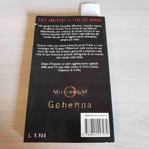 GEHENNA - MILLENNIUM - LEWIS GANNETT - MONDADORI - 1997 horror 1°edizione