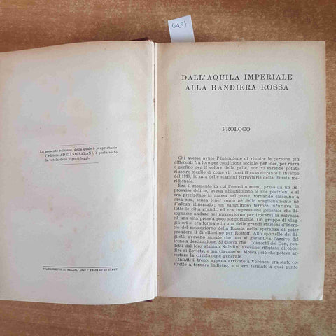 DALL'AQUILA IMPERIALE ALLA BANDIERA ROSSA Generale P.N. Krassnoff 1929 SALANI