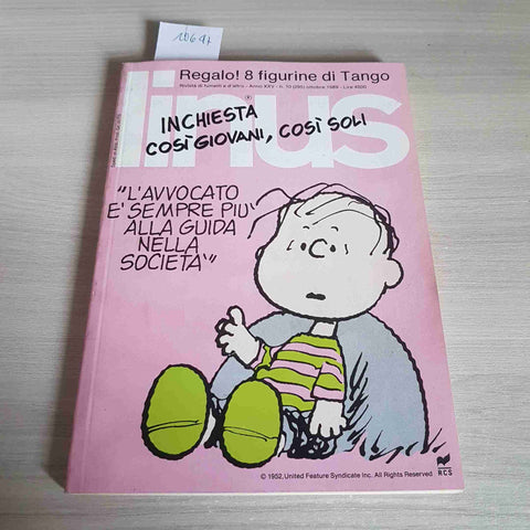 LINUS N° 10 ottobre 1989 ANNO XXV  INCHIESTA COSI' GIOVANI, COSI' SOLI - RCS