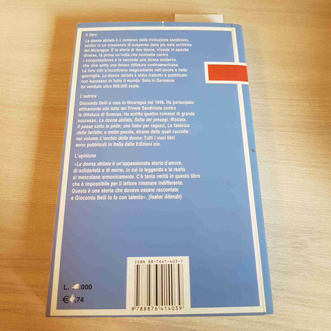 LA DONNA ABITATA rivoluzione sandinista nicaragua GIOCONDA BELLI - E/O - 2001
