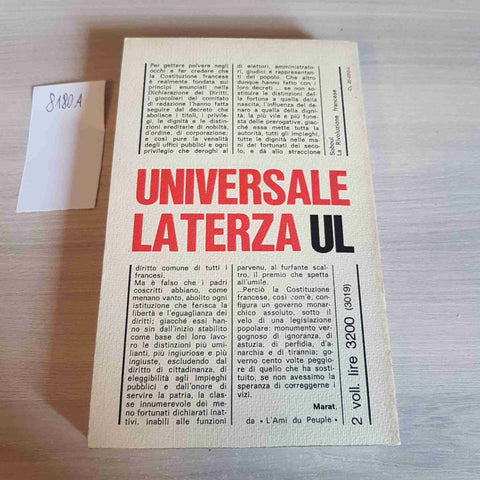 LA RIVOLUZIONE FRANCESE - VOL.1 - ALBERT SOBOUL - LATERZA - 1974