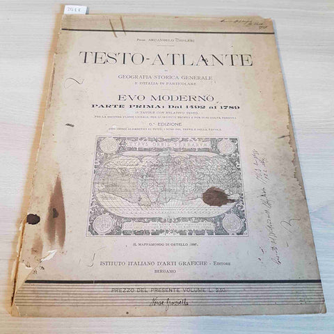 TESTO ATLANTE GEOGRAFIA STORICA EVO MODERNO parte prima 1492 1789 GHISLERI