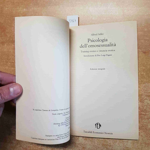 ADLER PSICOLOGIA DELL'OMOSESSUALITA' 1994 NEWTON COMPTON omosessuale gay