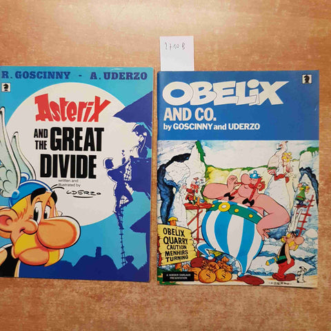 lotto 2 fumetti ASTERIX AND THE GREAT DIVIDE + OBELIX uderzo goscinny KNIGHT
