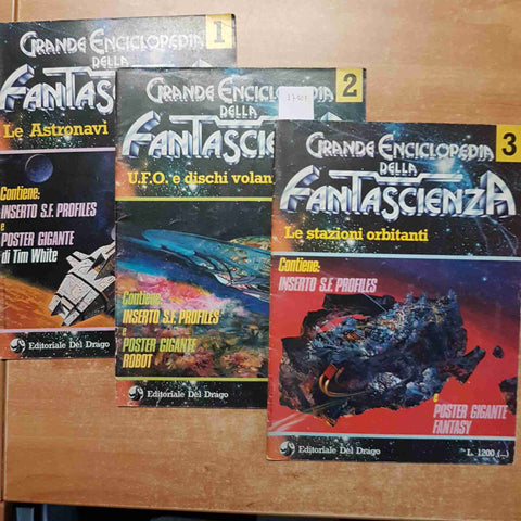 lotto 3 numeri GRANDE ENCICLOPEDIA DELLA FANTASCIENZA 1980 editoriale del drago