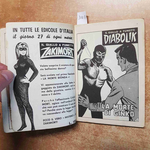 DIABOLIK LA MORTE DI GINKO n° 16 ASTORINA 9 agosto 1965 GIUSSANI