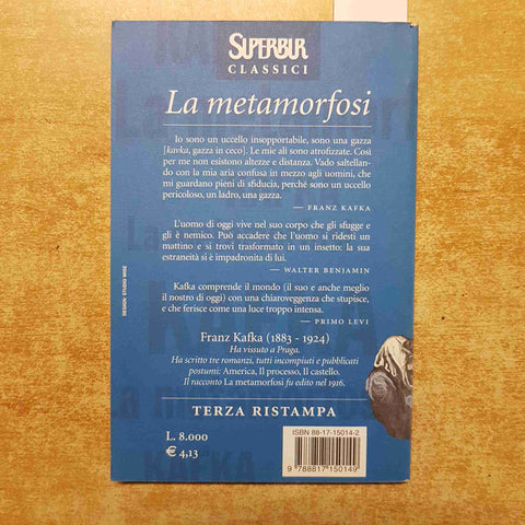 FRANZ KAFKA LA METAMORFOSI 1999 super BUR classici