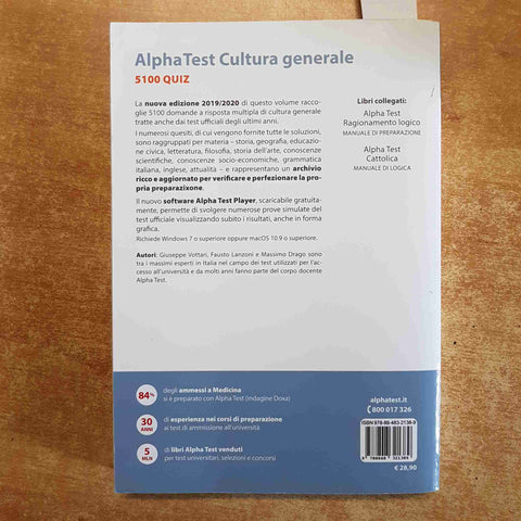 ALPHATEST CULTURA GENERALE 5100 QUIZ 4° edizione CON TEST UFFICIALI E SOLUZIONI