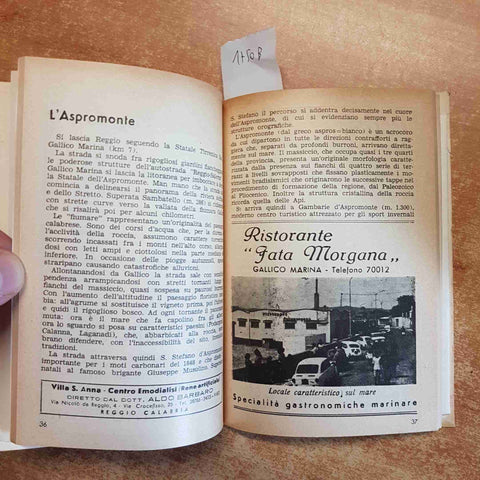 GUIDA TASCABILE DI REGGIO CALABRIA edizione scuncia 1969 pianta toponomastica