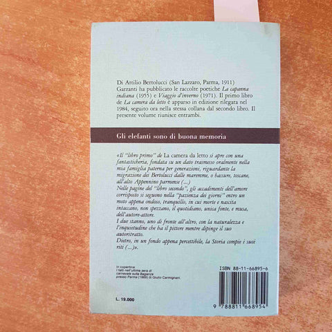 ATTILIO BERTOLUCCI La camera da letto GLI ELEFANTI POESIA GARZANTI 1988