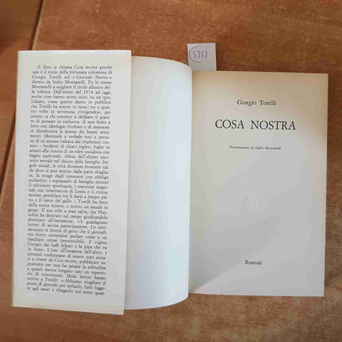 COSA NOSTRA Giorgio Torelli 1975 RUSCONI montanelli dc politica mafia italia