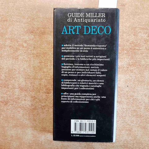 GUIDE MILLER DI ANTIQUARIATO ART DECO 1992 VALLARDI mobili vetri stampe tappeti