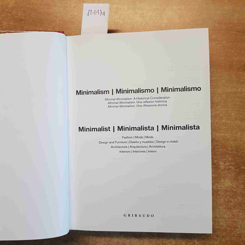 MINIMALISMO MINIMALISM GRIBAUDO 2003 minimalista ARREDO DESIGN ARCHITETTURA