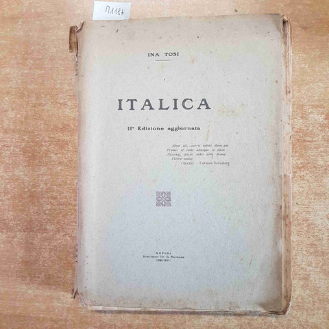 ITALICA INA TOSI 1939 Paltrinieri NOVARA 2° edizione ITALIA pessime condizioni!