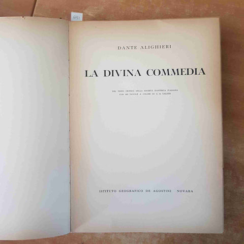 LA DIVINA COMMEDIA Dante Alighieri 105 illustrazioni di GALIZZI 1944 DE AGOSTINI