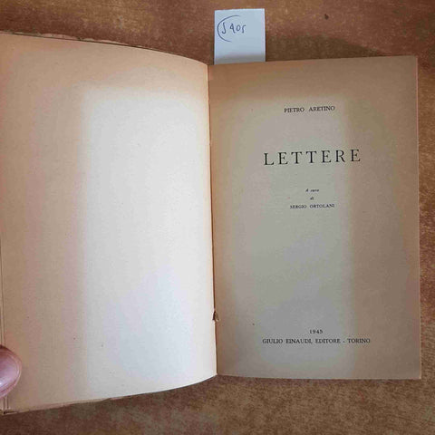 PIETRO ARETINO LETTERE 1945 UNIVERSALE EINAUDI