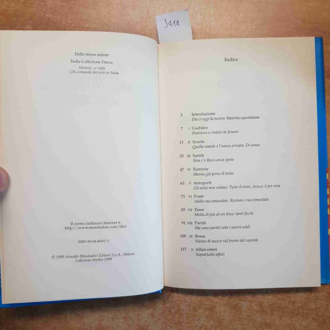 WATERLOO! IL DISASTRO ITALIANO Mario Giordano 1°edizione 1999 MONDADORI