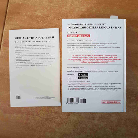 IL VOCABOLARIO DELLA LINGUA LATINA castiglioni mariotti LOESCHER 4edizione+guida