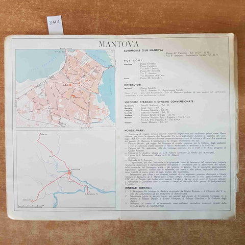 CARTA TURISTICA DELLA LOMBARDIA 1961 scala 1:300.000 AUTOMOBILE CLUB VIGEVANO