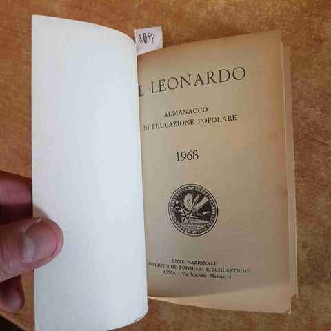 IL LEONARDO 1968 ALMANACCO DI EDUCAZIONE POPOLARE cultura generale