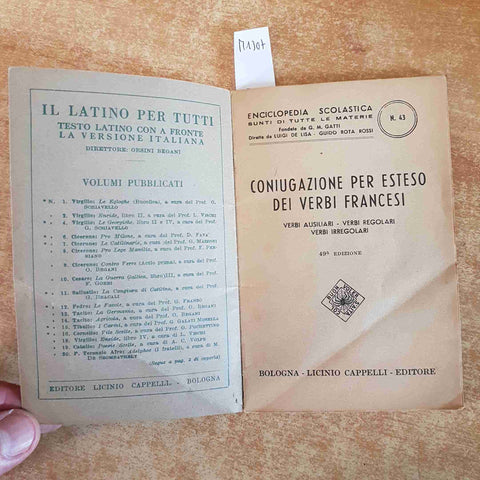 CONIUGAZIONE PER ESTESO DEI VERBI FRANCESI ausiliari regolari irre 1950 CAPPELLI